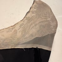 Image 5 of Vintage 70s Black Velvet Lace Floral Overlay Midi Dress - Size M Women’s - With Tag