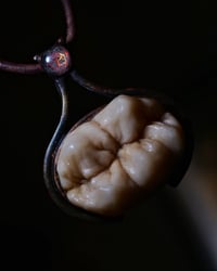 Image 10 of Demons Wisdom Tooth Pendant - glow in the dark brimstone, OOAK