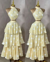 Image 1 of Polka ruffle layer skirt set 