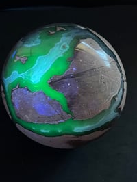Image 12 of Large Volcano Agate Sphere UV #2112