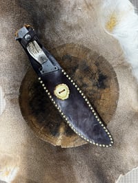 Image 2 of Damascus knife with Elk horn handle