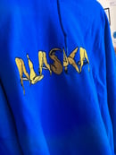 Image 1 of ALASKA Embroidered Heavy Blend Hoodie//blue