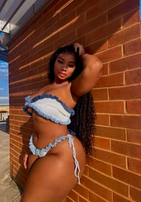 Image 2 of “Blueberry” Ruffled Bikini 🩵💙