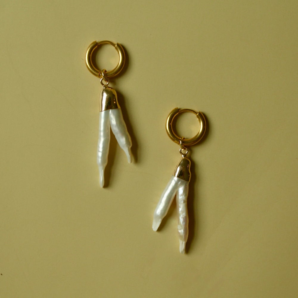 Image of Dove hoop earrings