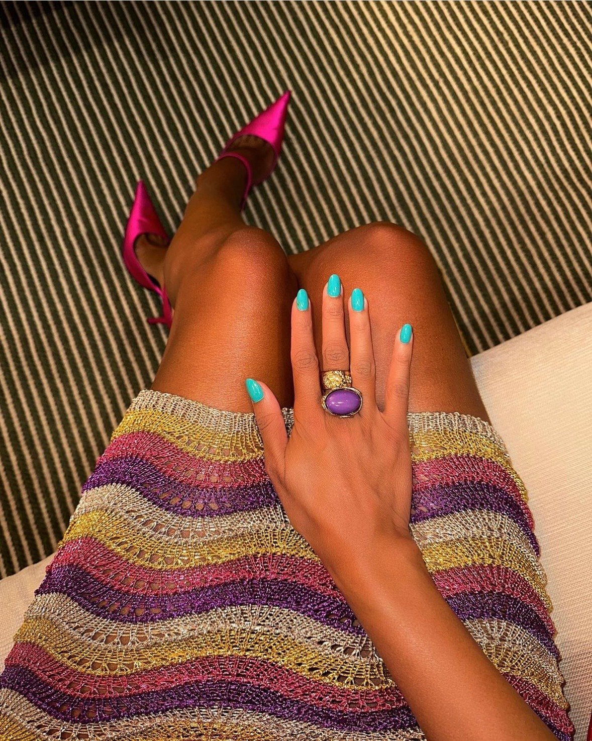 Image of PURPLE/PINK METALLIC CROCHET SET (XS)