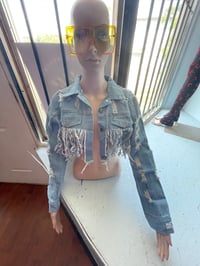 Image 3 of Ripped Shirt Denim Jacket 