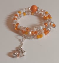 Image 2 of Orange & White Wrap Bracelet 