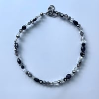 Image 2 of Black and White and Faceted Necklace