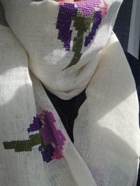 Image 2 of Jerusalem flower scarf - Made in Palestine