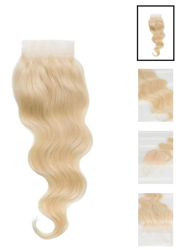 Image of 16” 4x4 613 Synthetic With Baby Hair lace hair closure Body Wave 