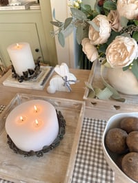 Image 3 of Antique Floral Candle Plates ( 2 sizes )