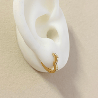Image 2 of Stone Heart Hoops (S)