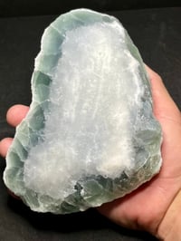 Image 10 of Green & Purple Cubic Fluorite With Druzy White Quartz Specimen #2400