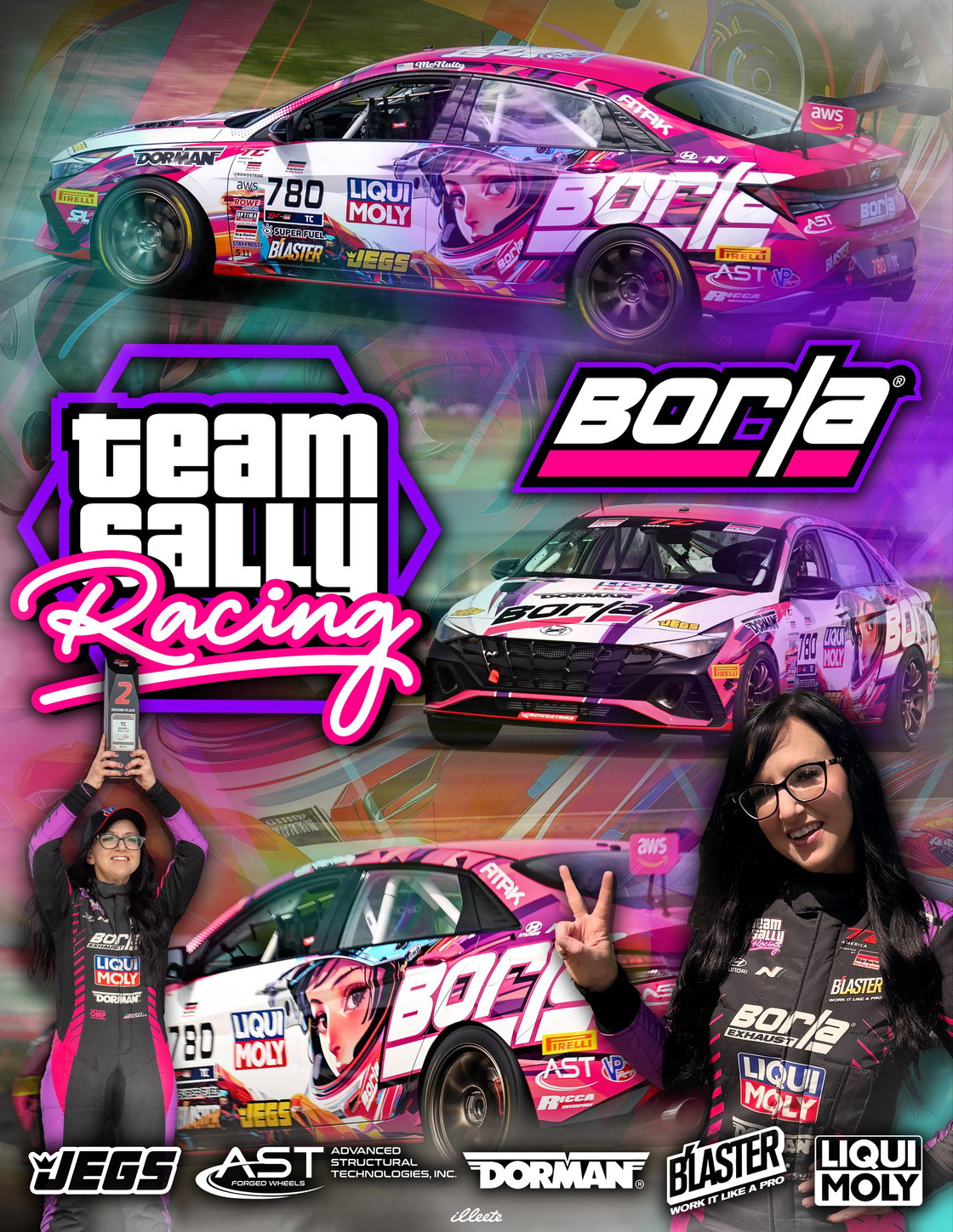 Image of LIMITED EDITION TEAM SALLY RACING PODIUM POSTER 