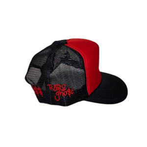 Image of Ghost Trucker Hat in Red/Black