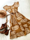 Ready Made Butterscotch Midi A-line Shift Dress with Free Postage