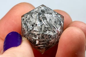 Image of Aluminum Ribbons 7-piece dice set (inked upon order)