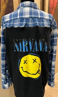 Vintage Blue/White Flannel Shirt Nirvana 
