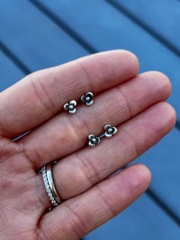 Image 1 of Sterling Silver Flower Stud Earrings