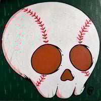 Image 1 of Skull baseball painting