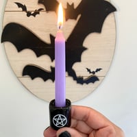 Image 4 of Pentagram Candle Holder + Purple Candle