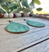 Image 2 of Sage Faux Cork Earrings