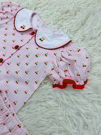 Image 3 of girls cherry embroidered pyjamas 