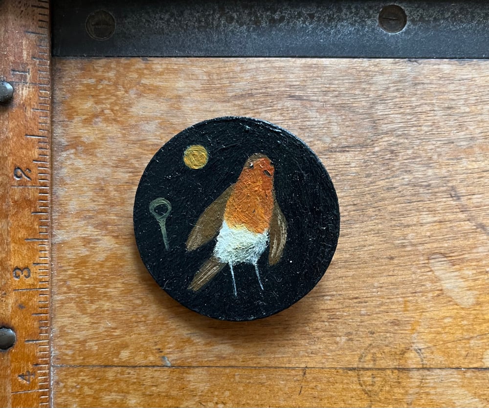 Image of Night robin brooch