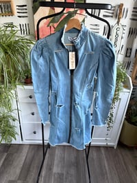 Image 1 of NWT denim distressed dress M 