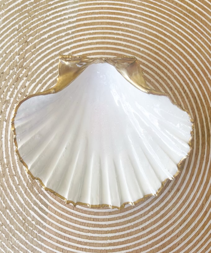 Image of White + Pink Glitter - Medium Trinket Shell Dish