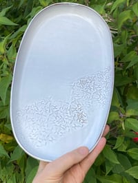 Image 1 of Small Turtle Debossed Decorated Oval Plate