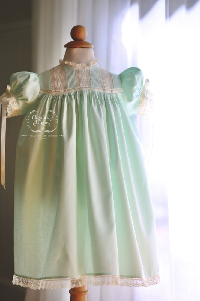 The 'Victoria' Rounded Yoke Heirloom Dress | Elizabeth Layne Heirloom