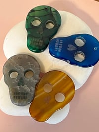 Image 4 of XL Agate Skull Necklace on Chunky Chain