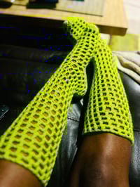 Image 1 of Knee High Mesh Socks 