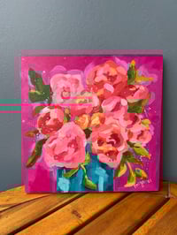 Image 1 of Magenta Roses Original Painting