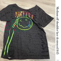 Medium Nirvana gray/colorful off shoulder lace destroyed