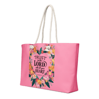 Image 2 of Oversized bag / Purse (Trust in the Lord) (light pink with floral)