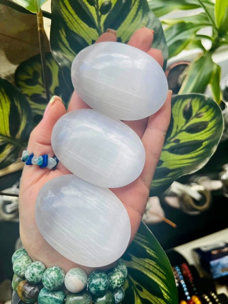 Image of Selenite Meditation Palmstone