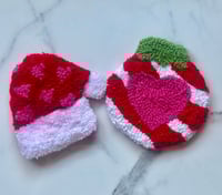 Holiday Hearts Mug Rug