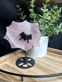 Rose Quartz Web with Obsidian Spider 