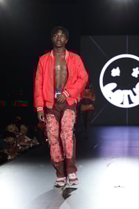 Image 1 of Runway Distressed Varsity Jacket 