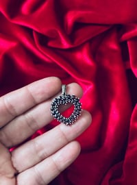 Image 5 of Magnifique pendentif coeur en vermeil ( argent massif plaqué or) et 42 grenats, vintage