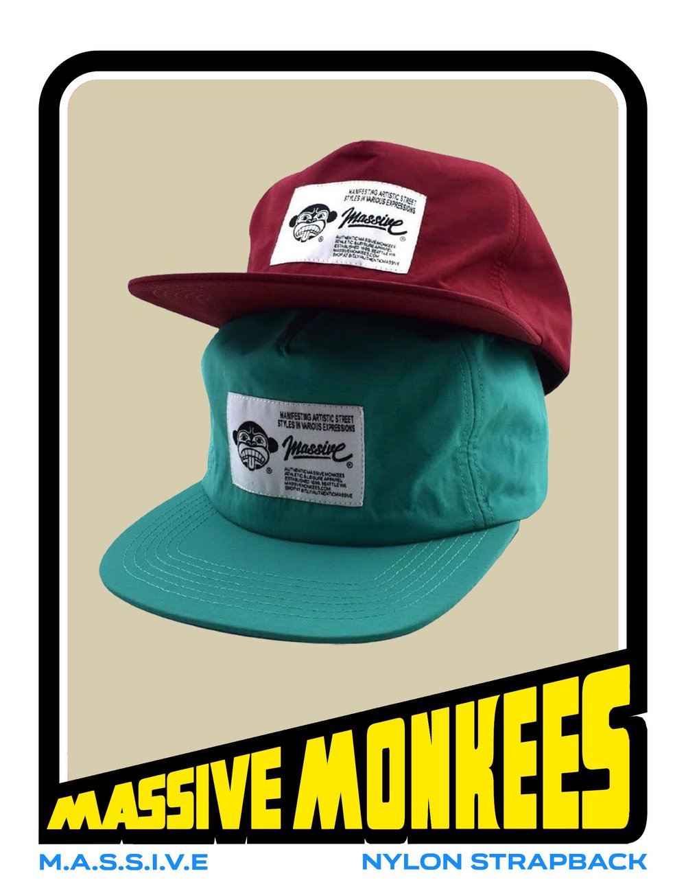 M.A.S.S.I.V.E NYLON STRAPBACK 