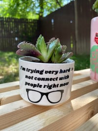 Image 1 of Tiger Jaws in "I'm trying very hard not to connect with people right now" Mug
