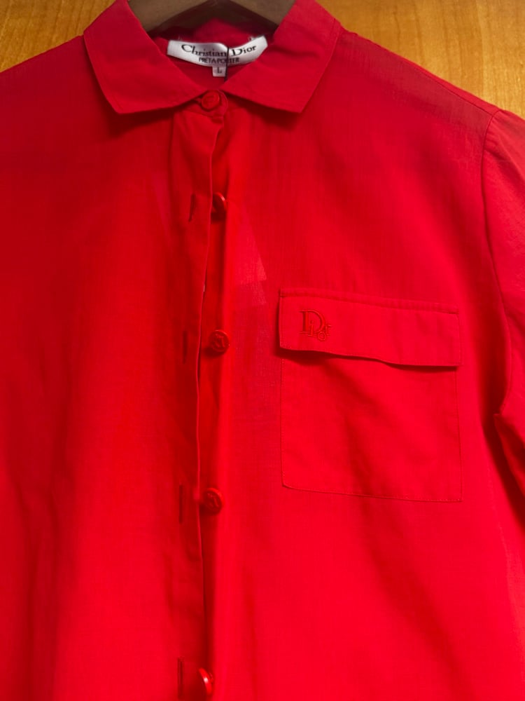 Image of Christian Dior Vintage Red Button Up