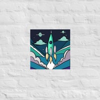 Image 1 of Retro Rocket to Stars Poster