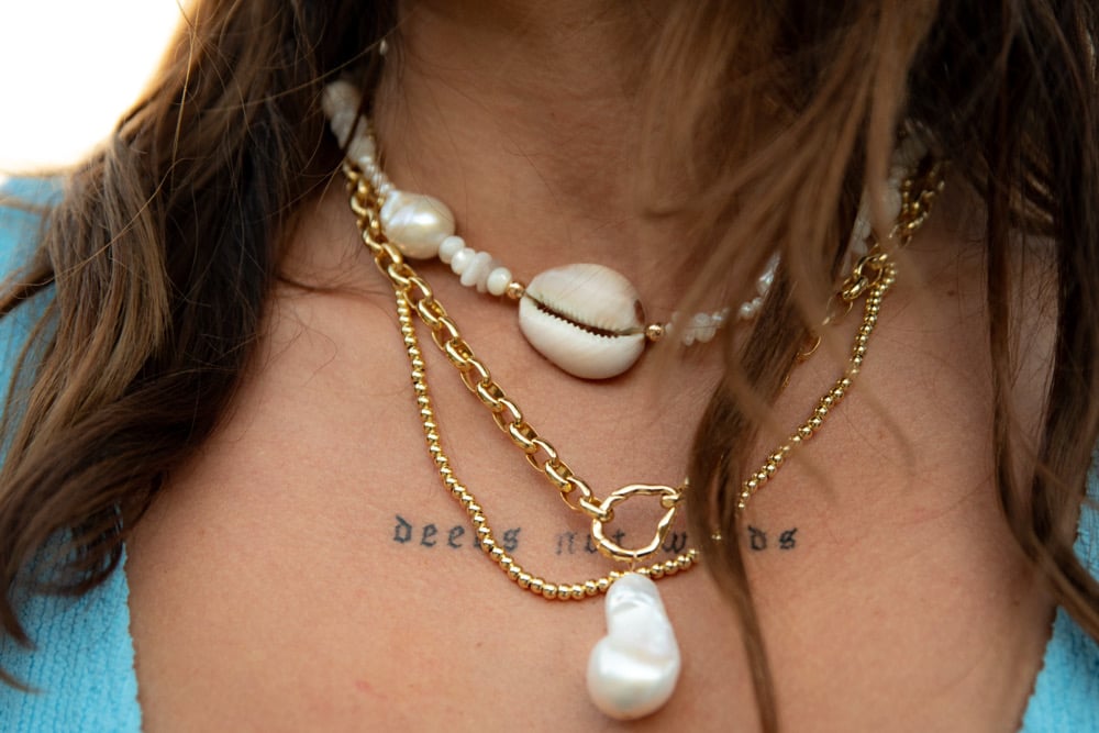 Image of Chunky links necklace - option to add pearl 