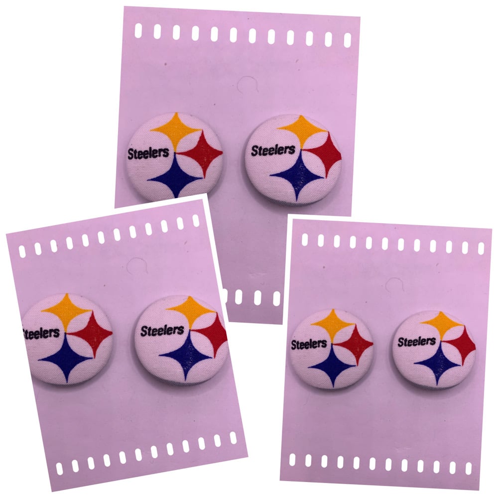 Image of Sports Button Earrings 
