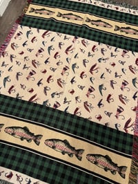 Image 2 of Vintage Trout Fly Blanket