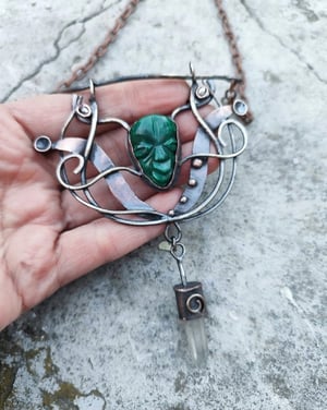 Malachite and crystal necklace  copy